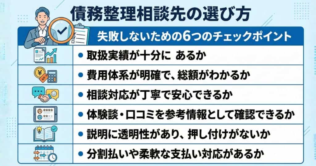 債務整理相談先の選び方