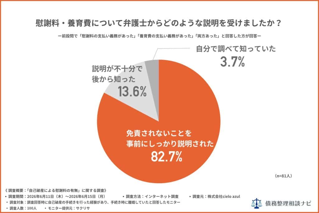 慰謝料・養育費について弁護士からどのような説明を受けましたか？